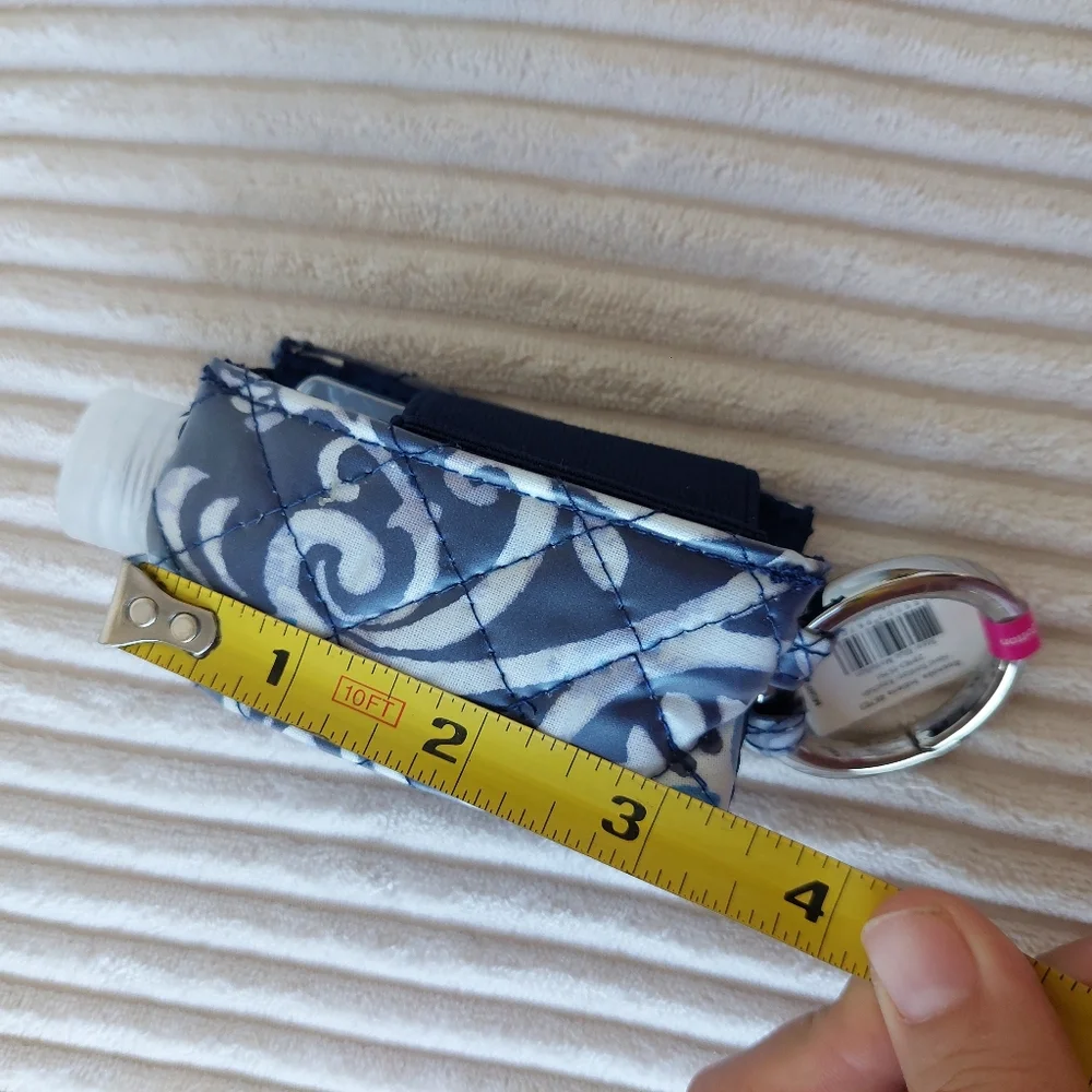 Navy Floral Hand Sanitizer Keychain Holder Vera Bradley Blue